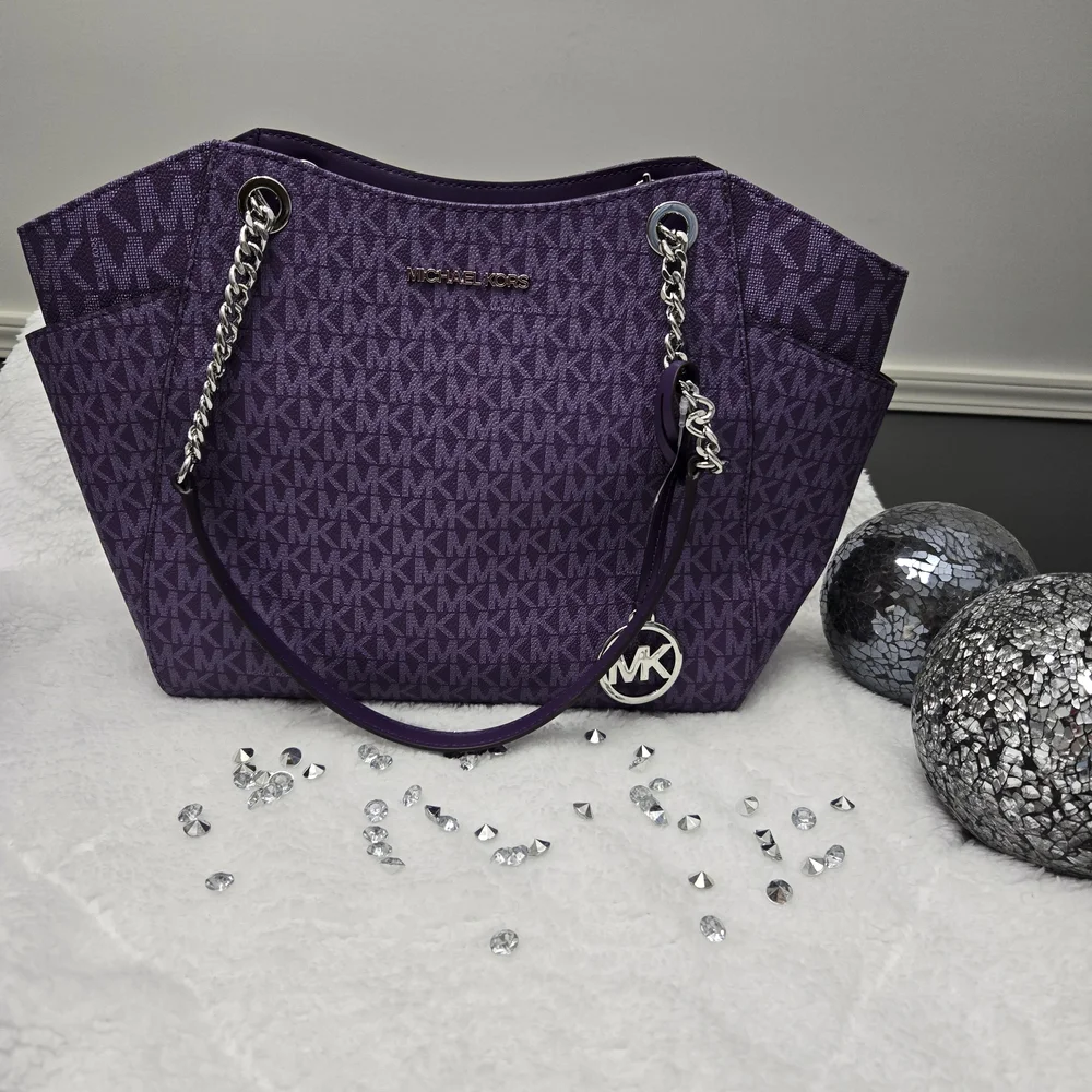 Michael Kors Purple Signature Canvas Tote - Picture 11 of 12